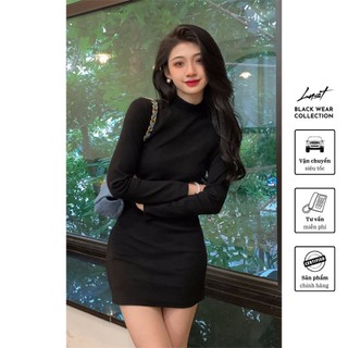 Váy đen body nhún eo cao cấp thời trang nữ LUST chất liệu dày dặn thiết kế đẹp - M24