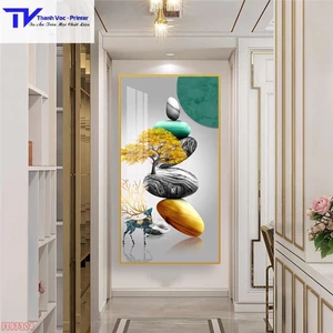Tranh Treo Tường Hươu Phong Cảnh , Tranh Tráng Gương D40x60cm D50x75cm D60x90cm D70x110m
