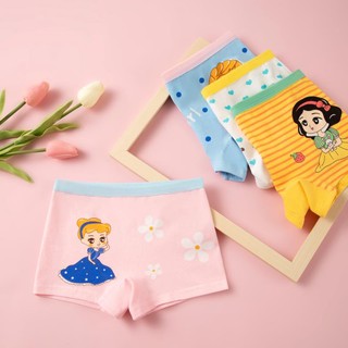 [T14 Hàng mới] Set 4 quần chíp đùi bé gái Maruka Fashion công chúa Disney đa màu sắc, quần đùi chip bé gái cotton