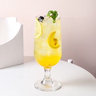 Bộ 6 Ly thủy tinh uống sinh tố, cốc thủy tinh có chân cao chuyên làm ly nước ép, soda 340ml 380ml
