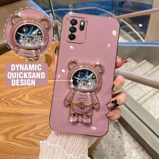 ốp lưng oppo reno 6z 5g reno 6 z 5g Ốp Điện Thoại TPU silicone Mềm Mạ Điện 3D Có Giá Đỡ Hình Gấu Kim Tuyến Cho oppo reno 6z 5g reno 6 z 5g