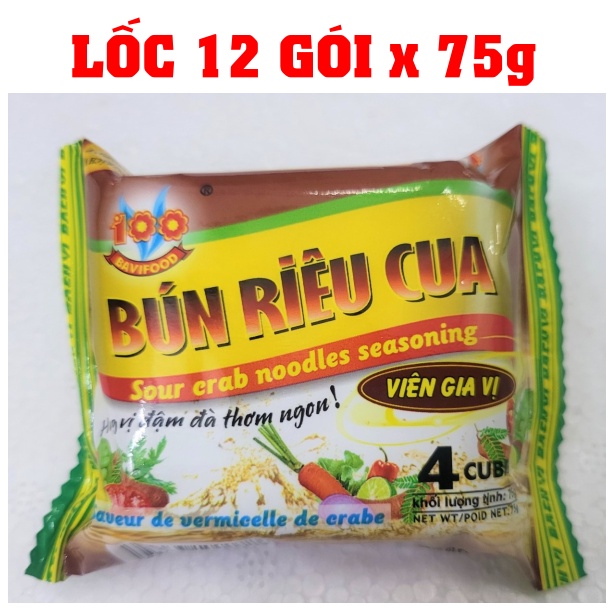 [LỐC 12 Gói X 75g – BÚN RIÊU CUA] VIÊN GIA VỊ NẤU ĂN [VN] BAVIFOOD Sour ...