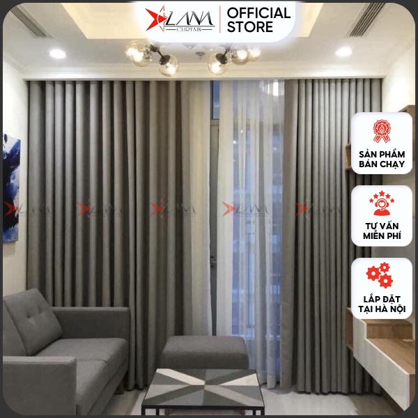 Rèm 2 lớp 1 màu hiện đại rộng 3m x cao 2.75m rèm vải rèm voan rèm loại ...