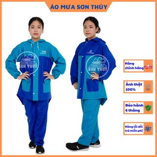 ( HÀNG SỊN )Áo mưa bộ trẻ em Sơn Thủy có lưng che cặp , bộ áo mưa dễ thương bằng PVC cao cấp an toàn cho bé trai bé gái
