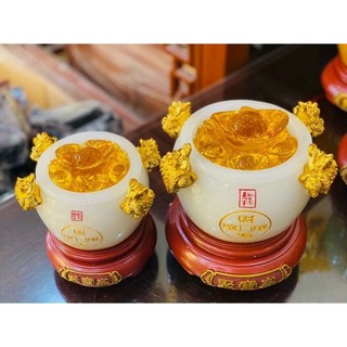 Bát Tụ bảo Đế gỗ Hũ Tụ Lộc Ngọc Cao cấp Trưng Bày Ban thờ Thần tài
