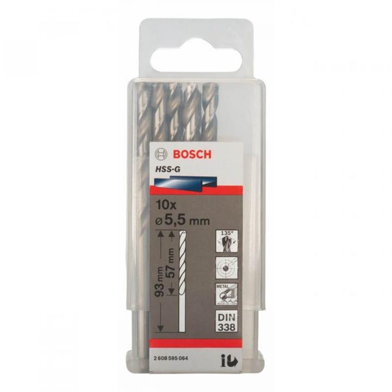Bộ mũi khoan sắt 10 mũi HSS-G Bosch 2608595064