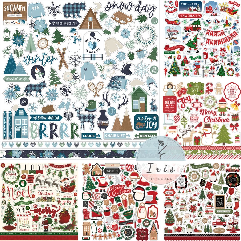 [TỔNG HỢP] Sticker chủ đề Noel - Giáng Sinh chưa cắt (dùng keo sữa hoặc ...