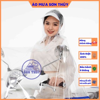 Áo mưa cánh rơi TRONG SUỐT 1 mũ , 2 mũ Áo mưa trong suốt Sơn Thủy vải dày, to rộng PVC freesize dobaohoso1