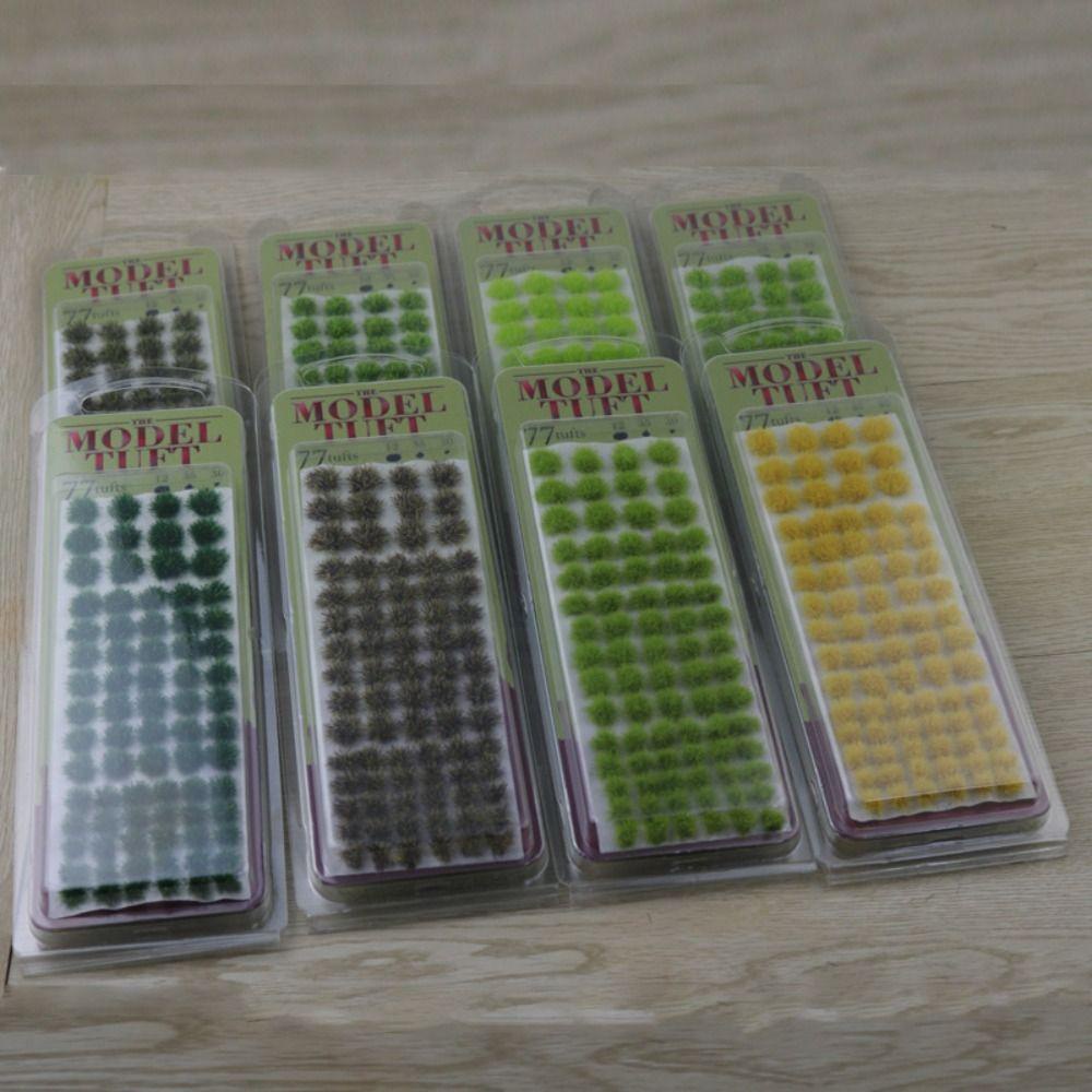 WANYEDI 77 Chiếc Cỏ Lông Kích Thước Hỗn Hợp Đồ Chơi Mô Hình Vật Liệu Mô Phỏng Wargame Phong Cảnh