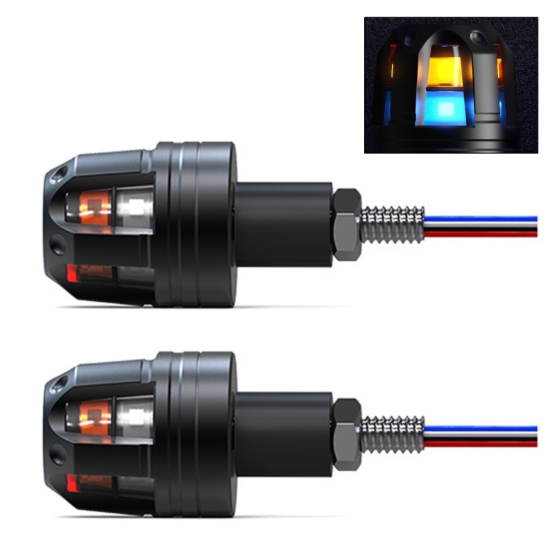 [CH *] Đèn báo rẽ Tay cầm thanh cuối tay cầm cắm đèn Blinker cho xe máy Dirt Bike