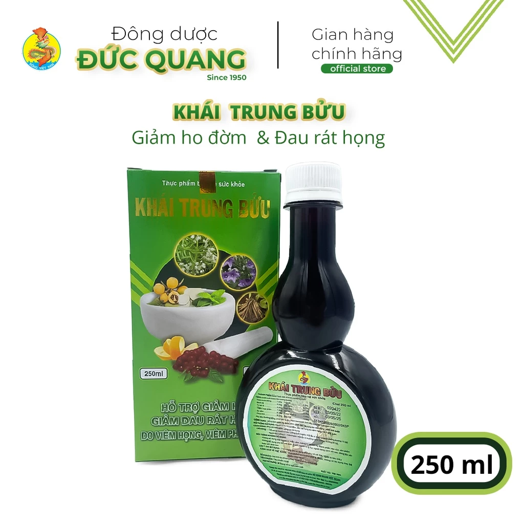 [COMBO 3 chai] Bổ Phổi Khái Trung Bửu Rồng Việt Nam_Giảm ho, đàm, đau rát họng do viêm họng, viêm ph