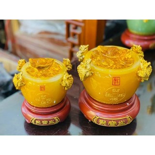 Bát Tụ bảo Đế gỗ Hũ Tụ Lộc Ngọc Cao cấp Trưng Bày Ban thờ Thần tài