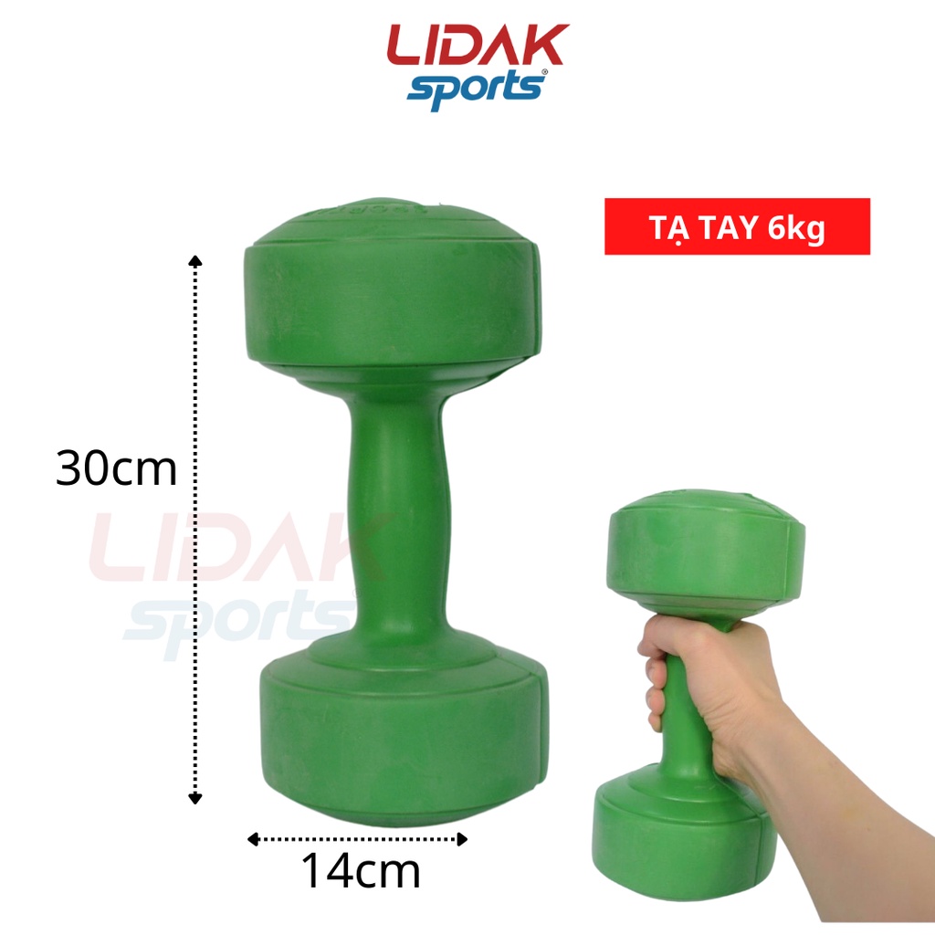 Ảnh Tạ tay nhựa 6kg Lidak, tập gym cải thiện cơ bắp tại nhà - LIDAK SPORT 1