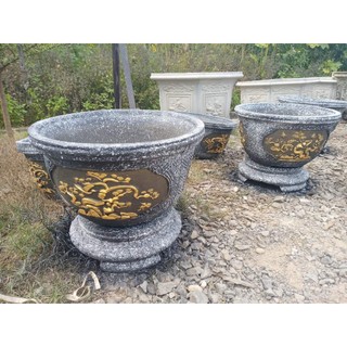 Khuôn chậu tròn 50 nhựa abs hoa văn tùng cúc mai