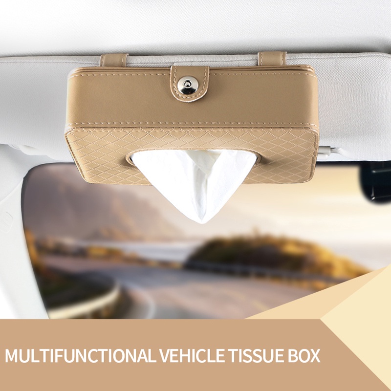 SEAMETAL Hộp Da Đựng Khăn Giấy Đa Năng Gắn Chỗ Tỳ Tay Xe Hơi