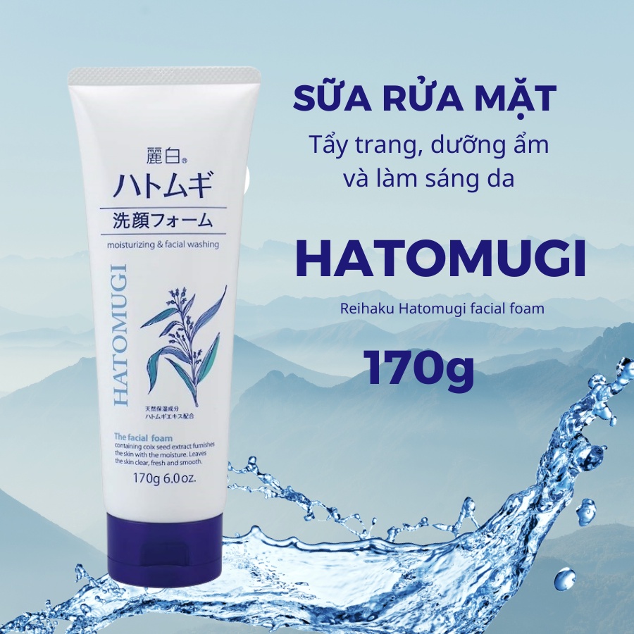 Ảnh Combo sữa tắm 800ml sữa rửa mặt 130g dưỡng ẩm làm trắng da Reihaku Hatomugi ý dĩ - Bahachiha 4