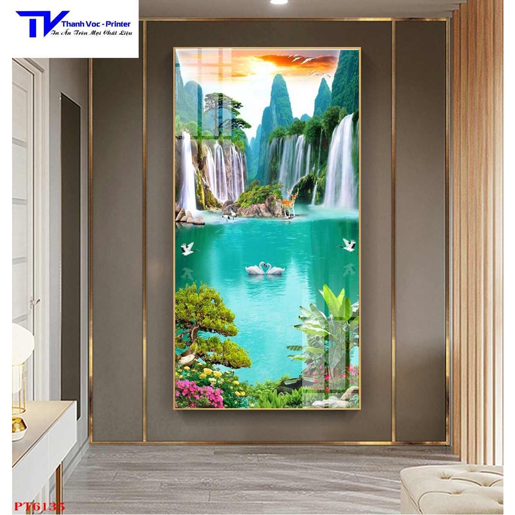 Tranh Treo Tường Phong Thuỷ Đứng D40x60cm D50x75cm D60x90cm D70x120cm