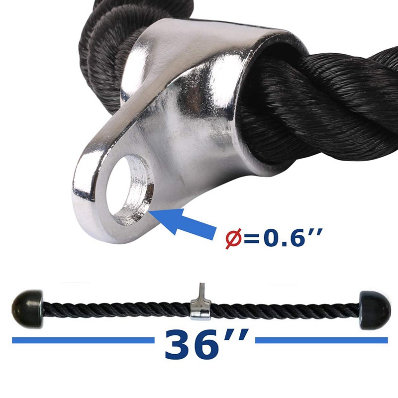 Dây kéo Tricep hạng nặng 36 inch có móc khóa, Dây kéo máy gắn cáp tập thể dục cho phòng tập thể dục tại nhà