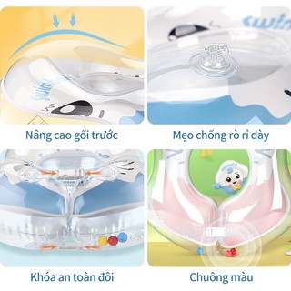 Phao Bơi Cho Bé 0-3 Tuổi, Vòng Bơi Bơm Hơi Dưới Nách An Toàn, Thiết Kế Hoạt Hình Xinh Xắn Dễ Thương