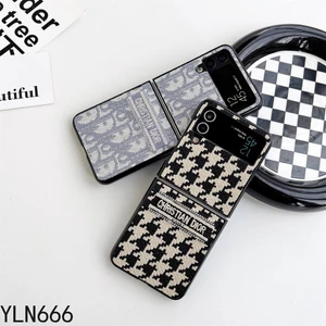 Dành Cho Samsung Galaxy Z Flip 6 5 4 3 5G D Vải Ốp Lưng Điện Thoại Thời Trang Cổ Điển Gấp Lưng Điện Thoại Vỏ Bảo Vệ