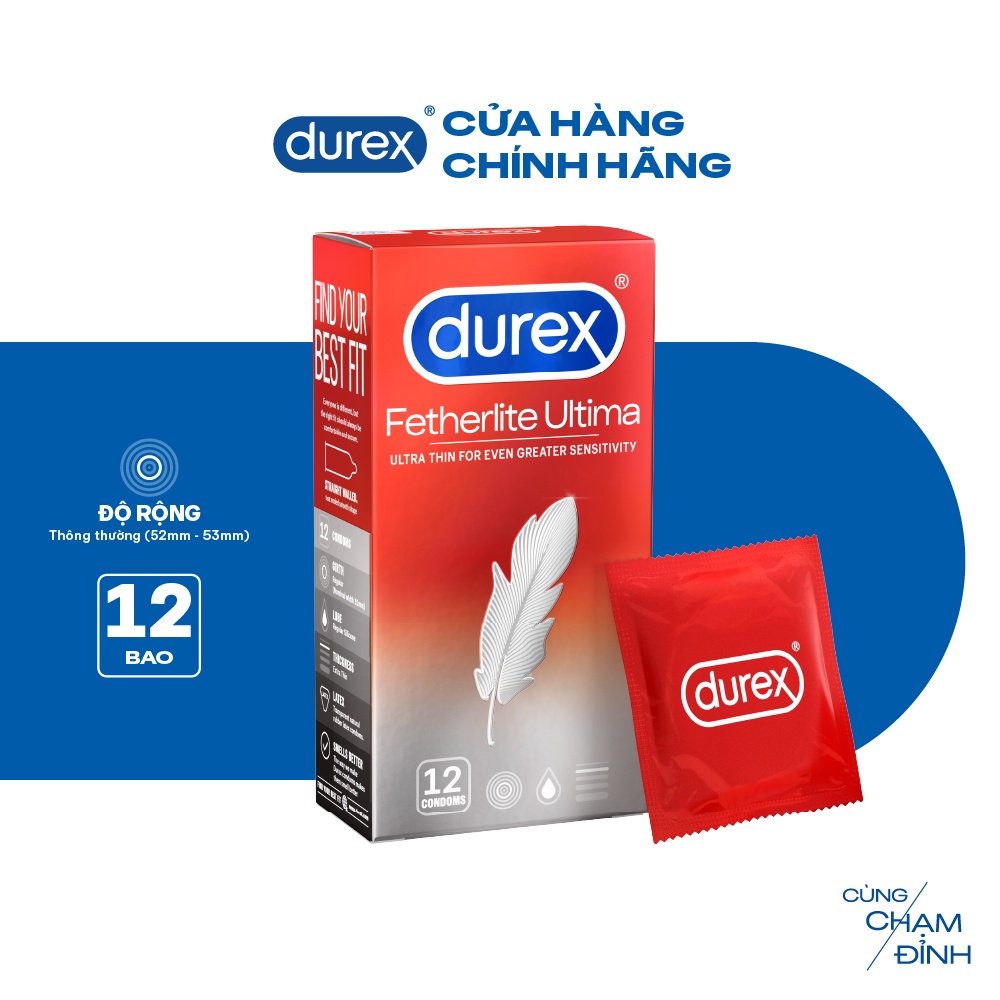 Ảnh Bao cao su Durex Fetherlite Ultima siêu mỏng, size 52mm, 12 bao/hộp 2