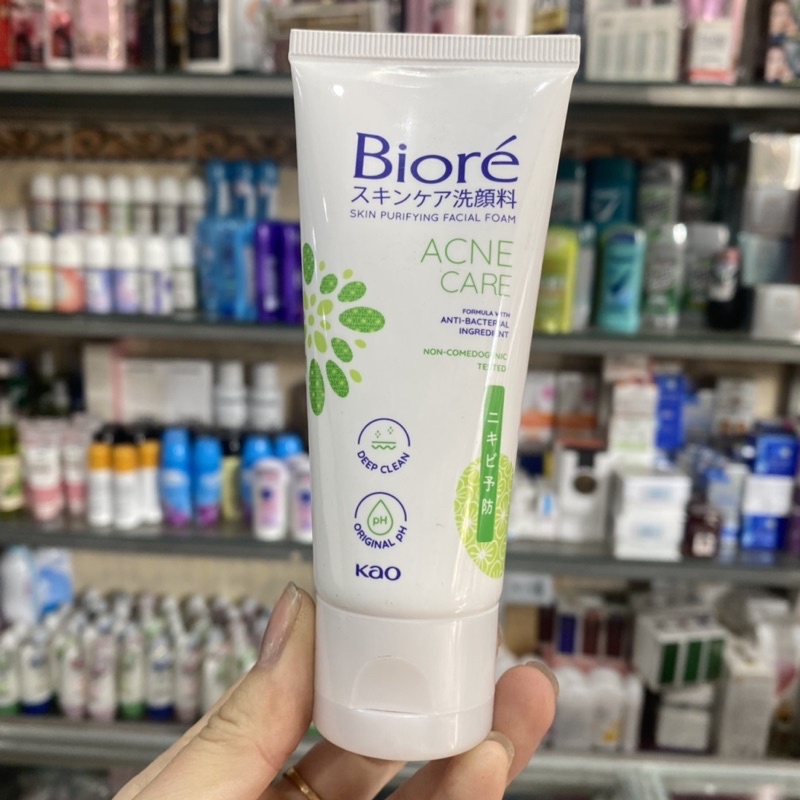 Sữa rửa mặt Biore Kháng khuẩn Sạch mụn 50g xanh lá | Shopee Việt Nam