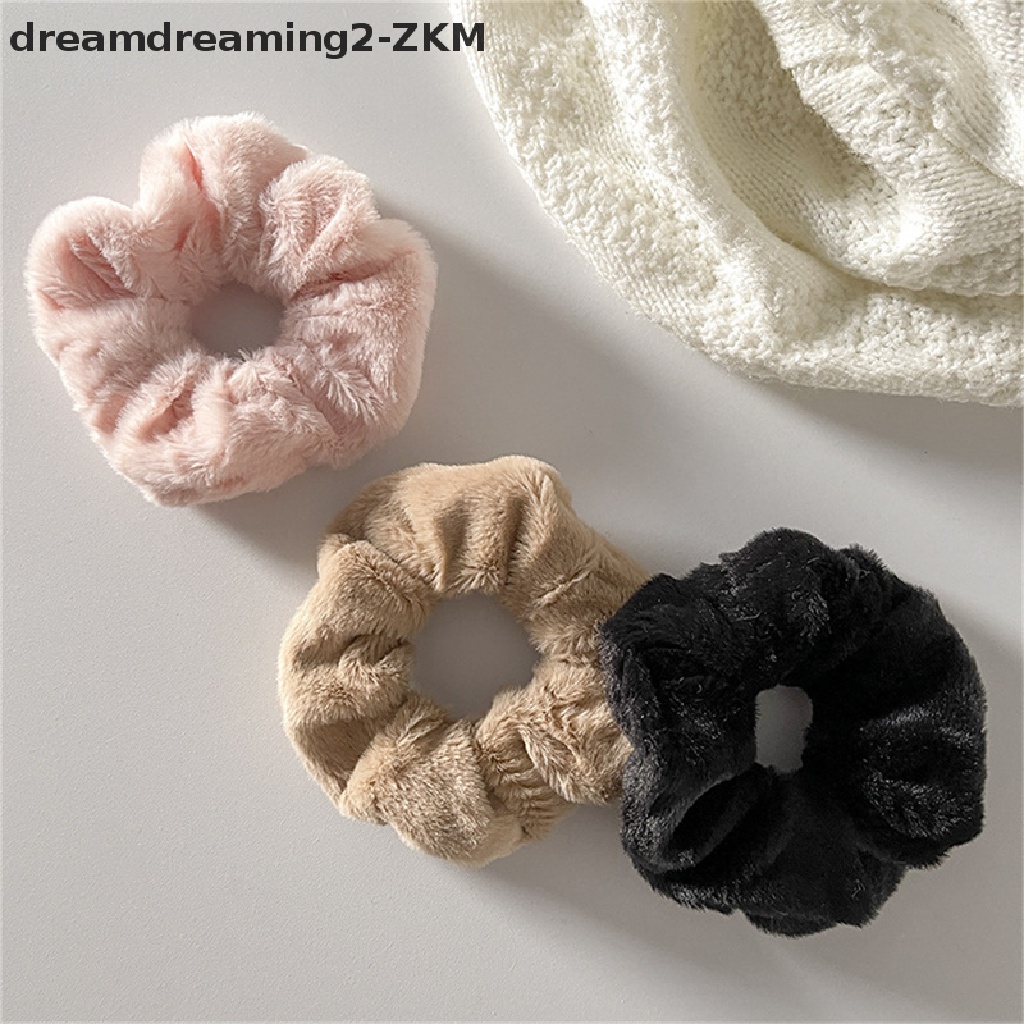 [dreamdreaming] Winter Warm Soft Hair Scrunchies Women Girls Cute Plush Elastic Hair Band Multicolor Rubber Band [zkm]
