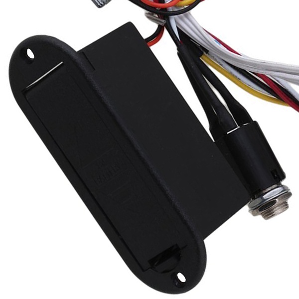 2 Band Active Bass Guitar EQ Equalizer Preamp Circuit Pickup Đen