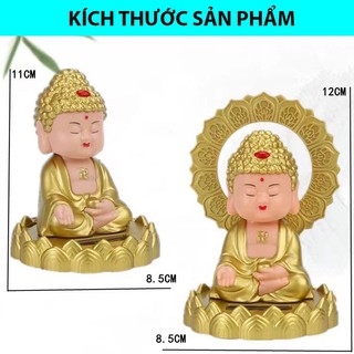 Tượng Phật Như Lai Gật Đầu Trang Trí Taplo Xe Ô Tô,Phòng Ngủ,Bàn Làm Việc - Sử Dụng Năng Lượng Mặt Trời CARZONE