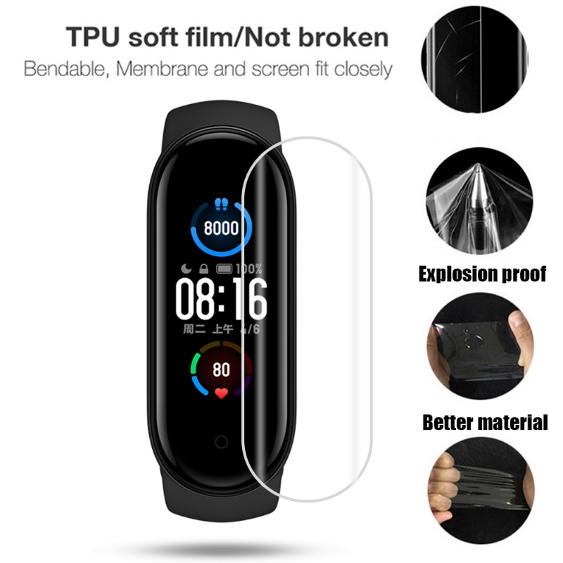 Hydrogel Mềm Bảo Vệ Màn Hình Cho Xiaomi Mi Band 10 9 8 7 6 5 4 3 Phim Bảo Vệ Đồng Hồ Thông Minh Dây Đeo Tay Xiaomi Miband Case