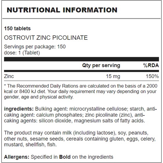OSTROVIT ZINC PICOLINATE - VIÊN KẼM TĂNG ĐỀ KHÁNG, ĐIỀU HÒA NỘI TIẾT TỐ