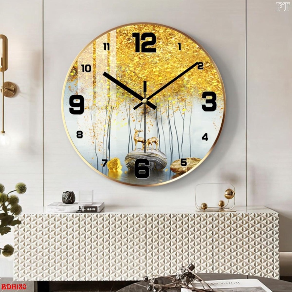 [Rẻ vô địch] Đồng Hồ Treo Tường Tráng Gương Kim Trôi Sang Trọng D30cm Và D60cm