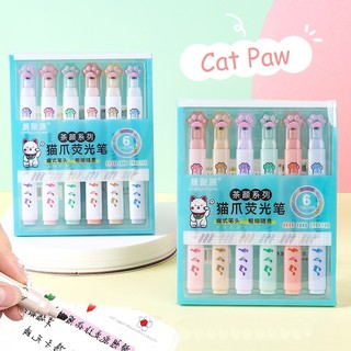 Bộ 6 Bút Lông Vuốt Mèo Màu macaron Dễ Thương