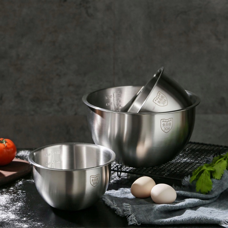 Tô Thố Trộn Salad Đánh Trứng trộn bột bánh kem inox 304 loại mờ