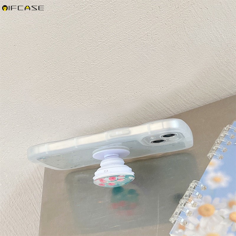 Ốp Điện Thoại Mềm Có Giá Đỡ Hình Hoa Tulip Cho iPhone 14 Plus 13 12 Mini 11 Pro XS Max XR X 7 8 6 6s Plus