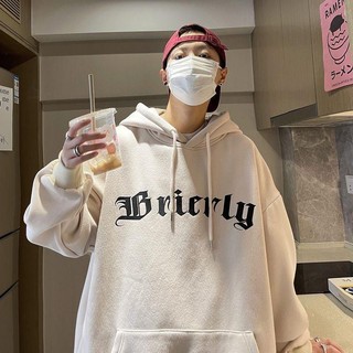 Áo nỉ bông chui đầu dáng rộng, có mũ áo hoodie in hình chữ thập hai mặt thích hợp cho cả nam và nữ