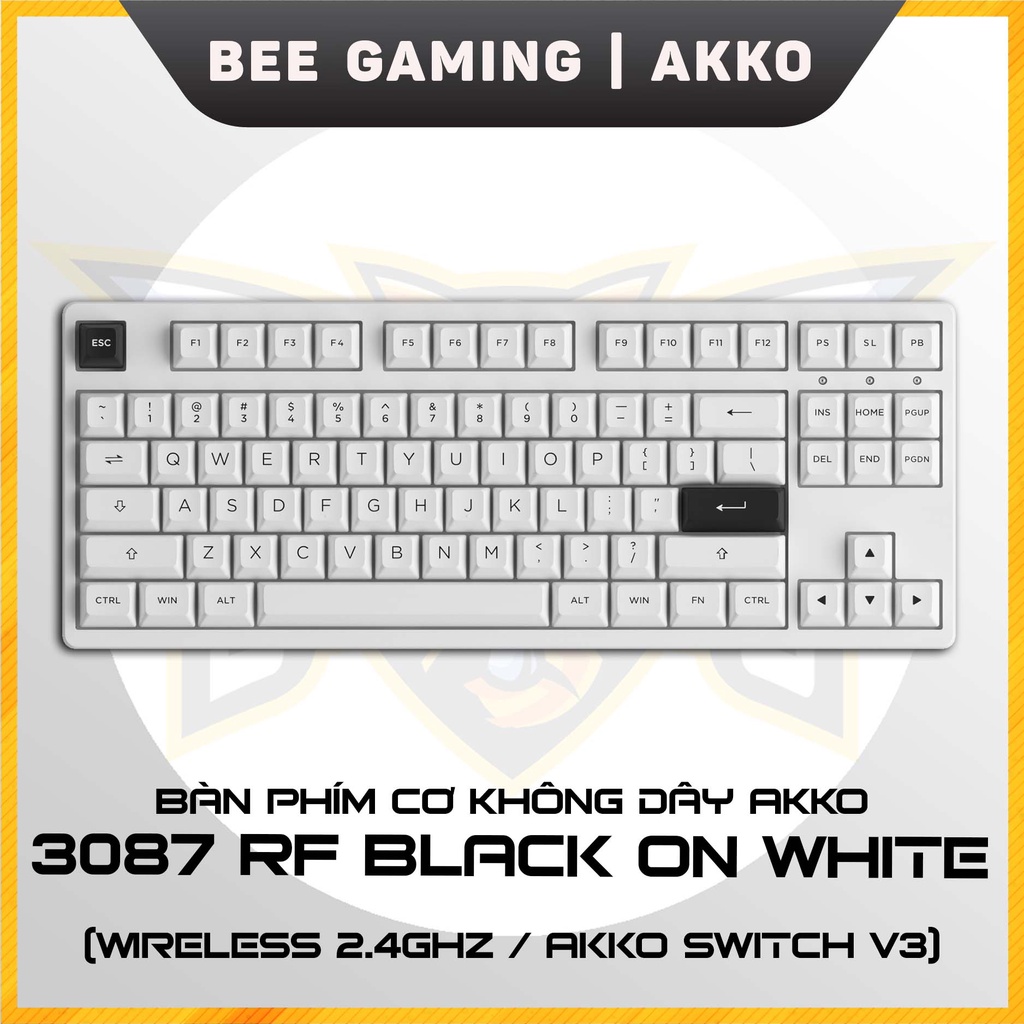 Bàn phím cơ AKKO 3087 RF Black on White (2.4Ghz / AKKO sw v3) | Shopee ...