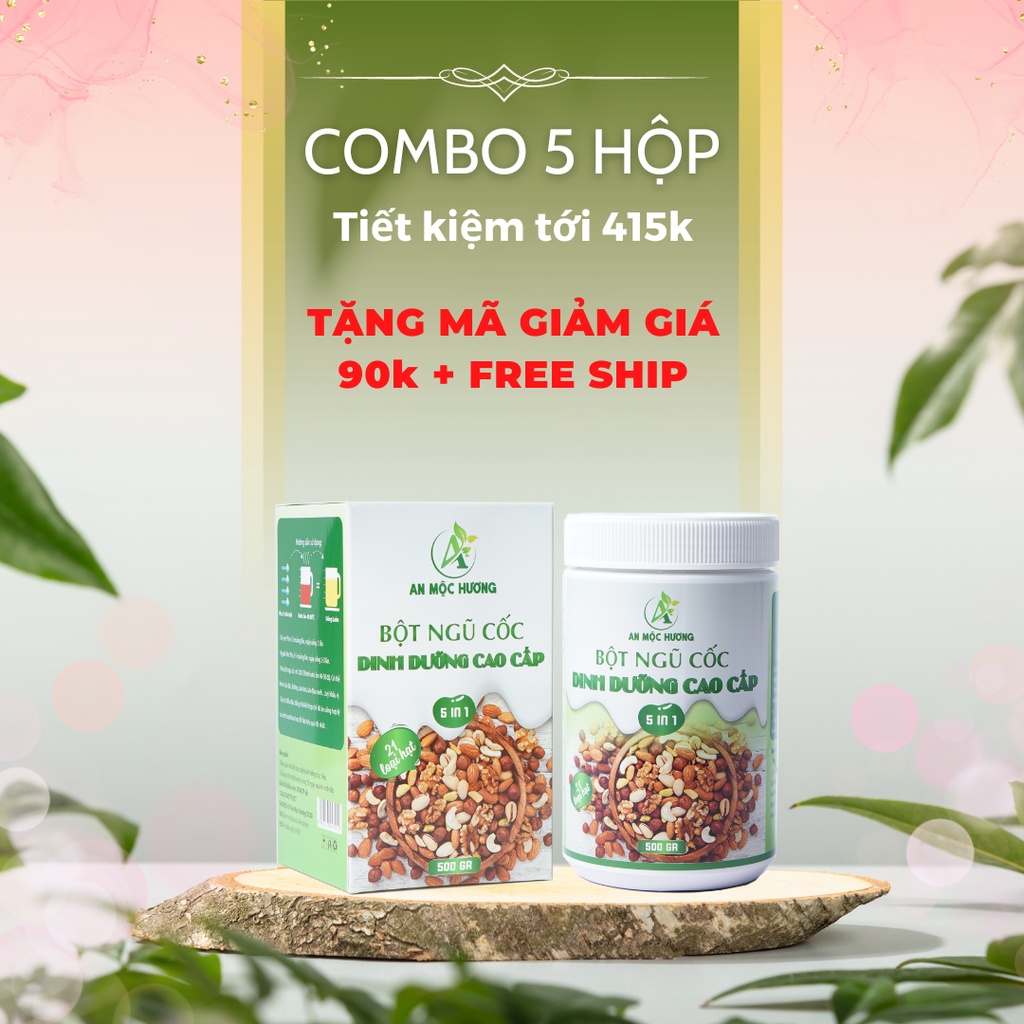 Combo 3 hộp bột ngũ cốc dinh dưỡng cao cấp 5IN1 An Mộc Hương (1.5kg)