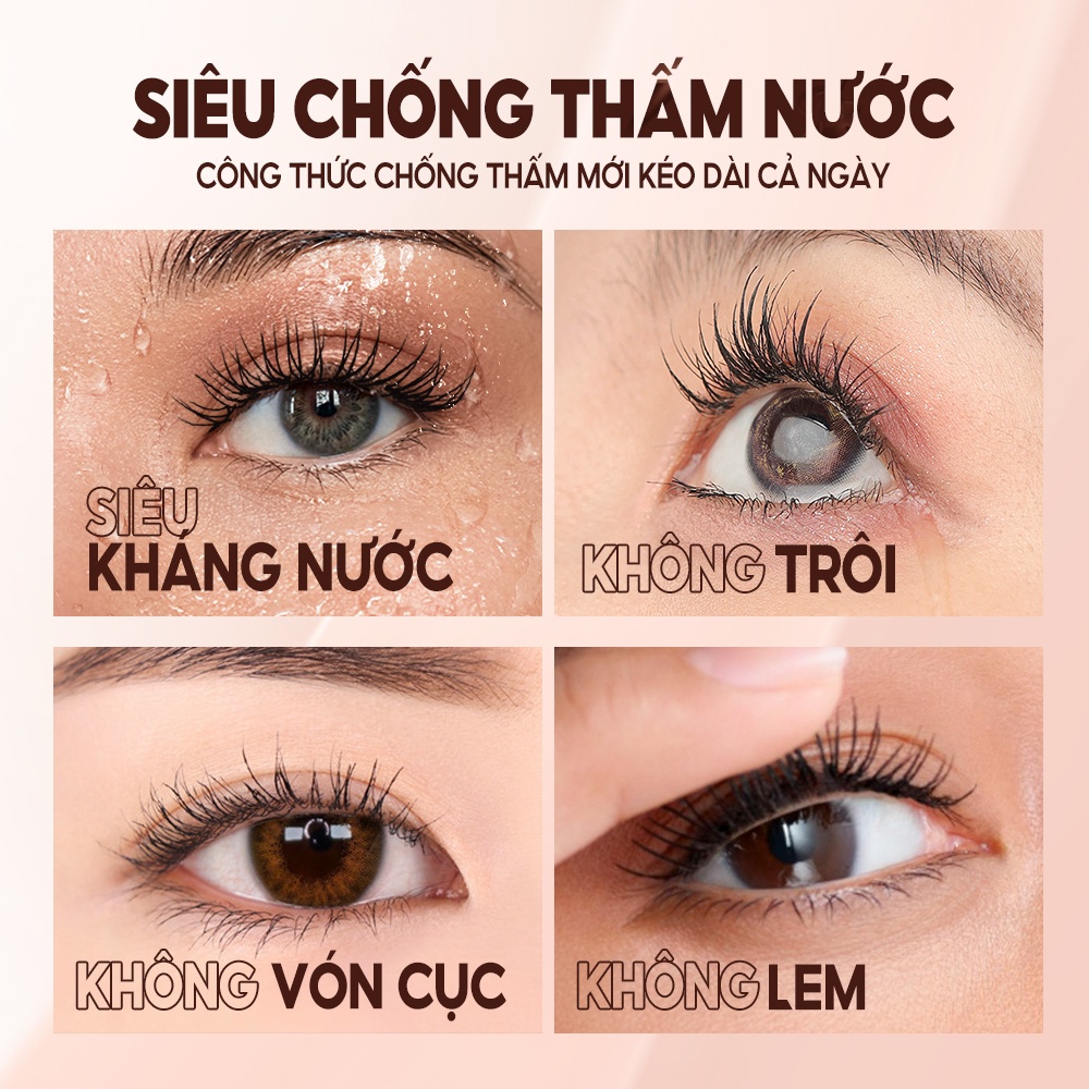 Mô tả Set mascara O.TWO.O chống nước lâu phai trang điểm cho hàng mi dày và cong vút - 2