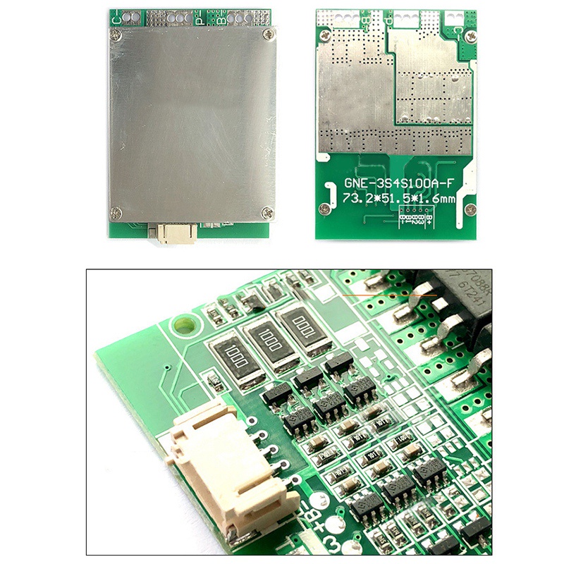 Bảng bảo vệ sạc pin Lithium Li-Iron 3S 12V 100A BMS có cân bằng pin nguồn / tăng cường bảng bảo vệ PCB