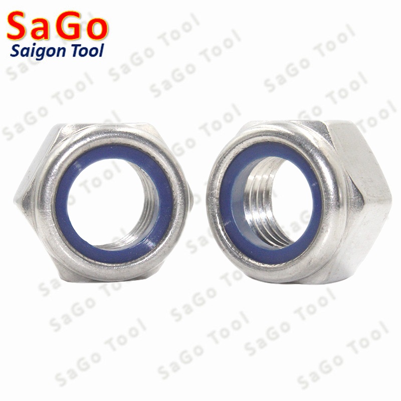Đai Ốc, Tán Keo Chống Tháo Inox 304 M3, M4, M5, M6, M8, M10, M12 loại ...