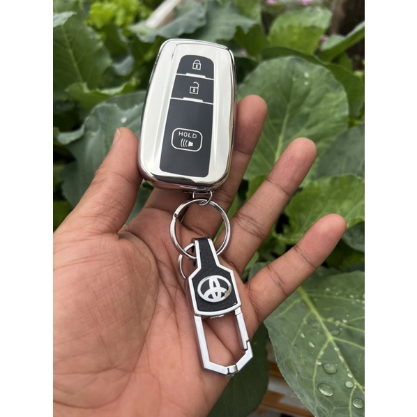 Ốp chìa khoá- bọc chùa khoá TPU Mạ inox xe ô tô Toyota cross smartkey