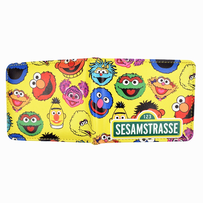 Ví Ngắn Đựng Tiền Xu Họa Tiết Hoạt Hình SESAME STREET Dễ Thương