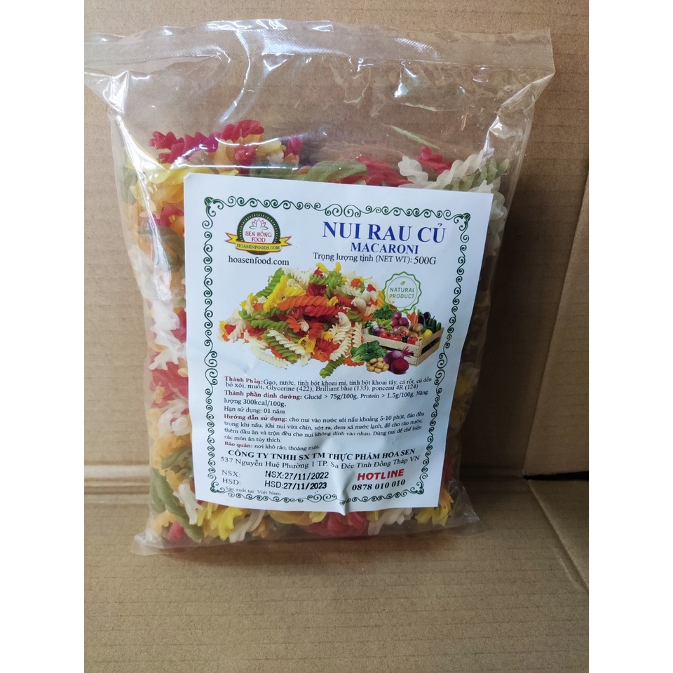 Nui rau củ xoắn Hoa Sen gói 500g | Shopee Việt Nam