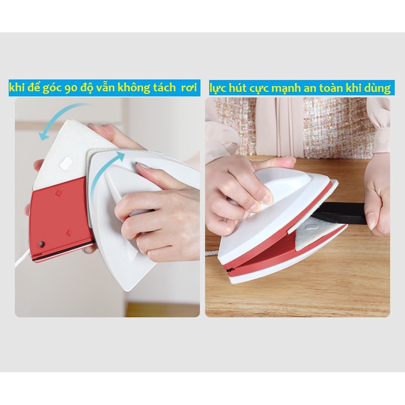 Lau kính 2 mặt nam châm PHUN SƯƠNG trực tiếp làm sạch kính cửa sổ chung cư an toàn tiện lợi hiệu quả