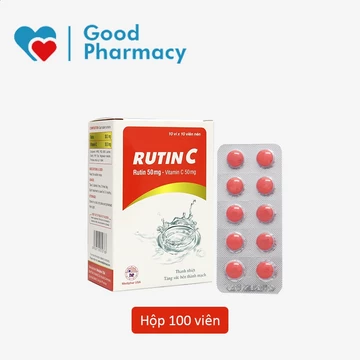 Viên uống Rutin C Vitamin C giúp làm bền thành mạch, giảm xuất huyết, chảy máu cam, chân răng, trĩ [MDP, Mediphar USA]