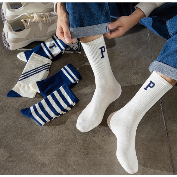 Vớ Tất cổ cao Unisex chữ P, T phong cách thể thao, trẻ trung và năng động.