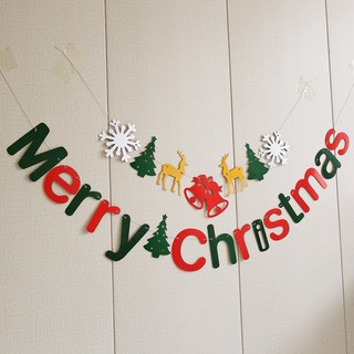 Dây cờ trang trí Noel Merry Christmas màu sắc
