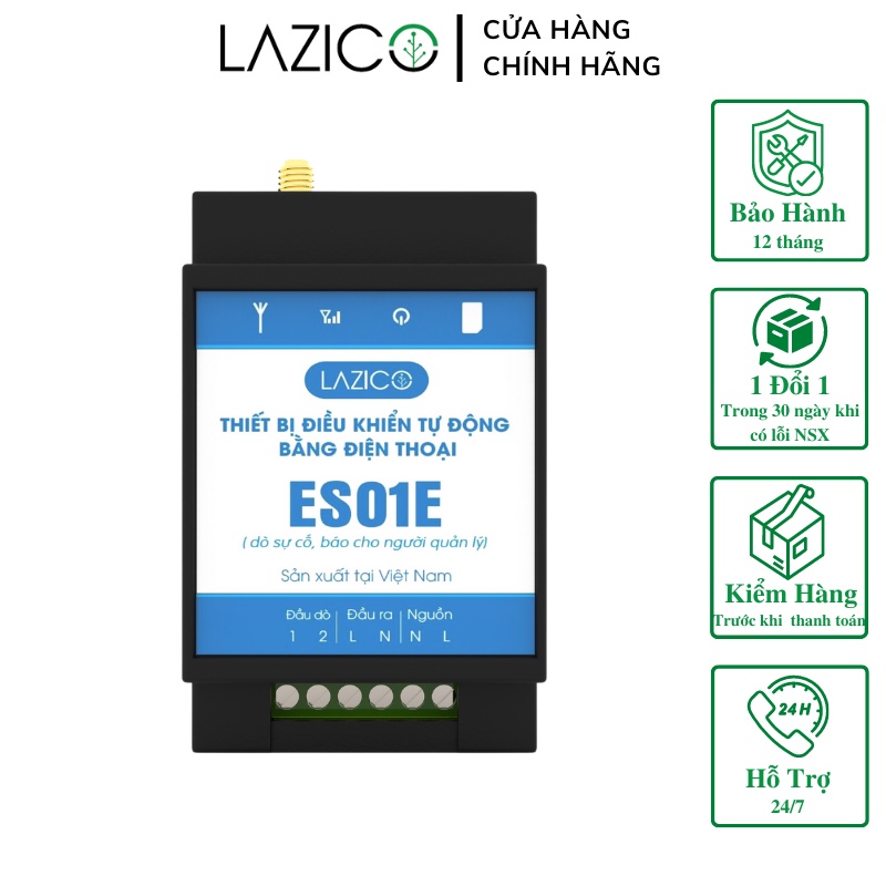Điều khiển từ xa cho máy bơm bằng điện thoại và báo sự cố báo cho người dùng LAZICO ES01E