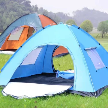 Lều cắm trại ngoài trời 3-4 người tự động Cắm Trại Cắm Trại 2 lều đơn dày gấp đôi ngoài trời cách nhiệt chống mưa chống